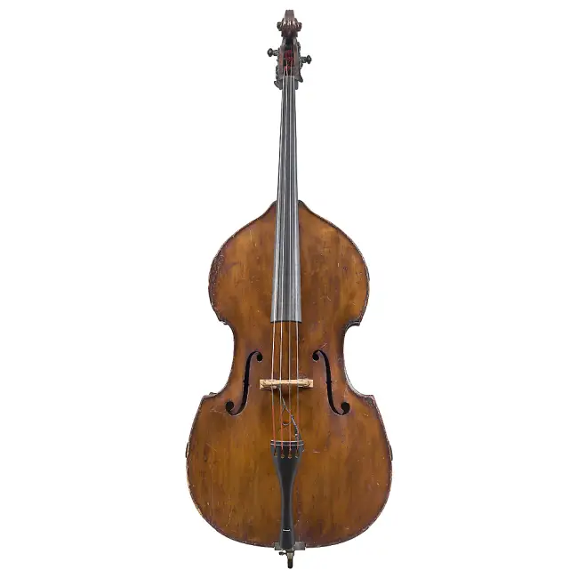 3/4 German Double Bass, Markneukirchen c1880, Viol Outline, Flat Back - Cover Image